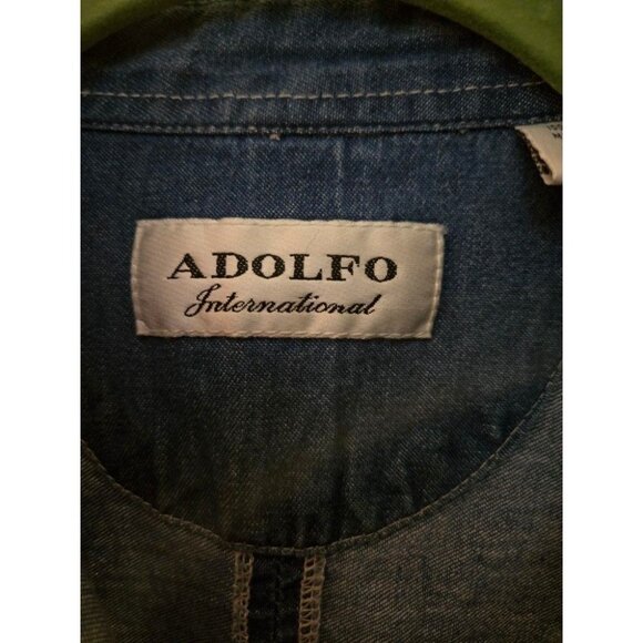 Ladies Medium Adolfo International Denim Shirt - Picture 3 of 4